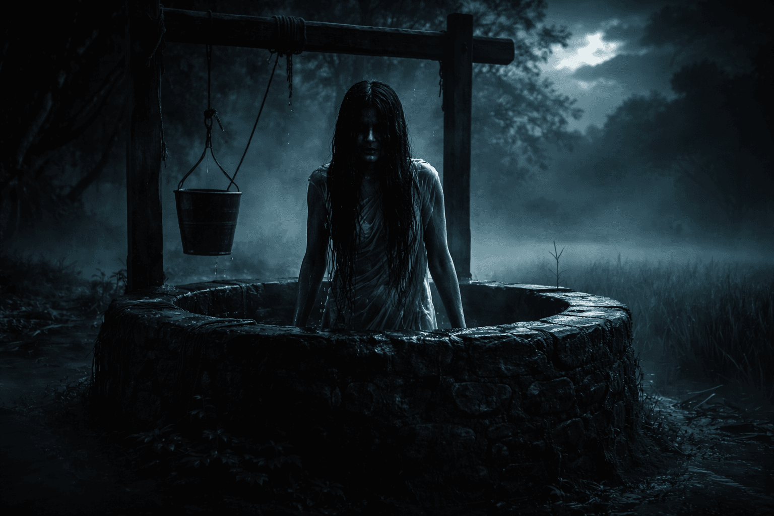 গ্রাম বাংলার অভিশপ্ত কুয়ো ভৌতিক দৃশ্য