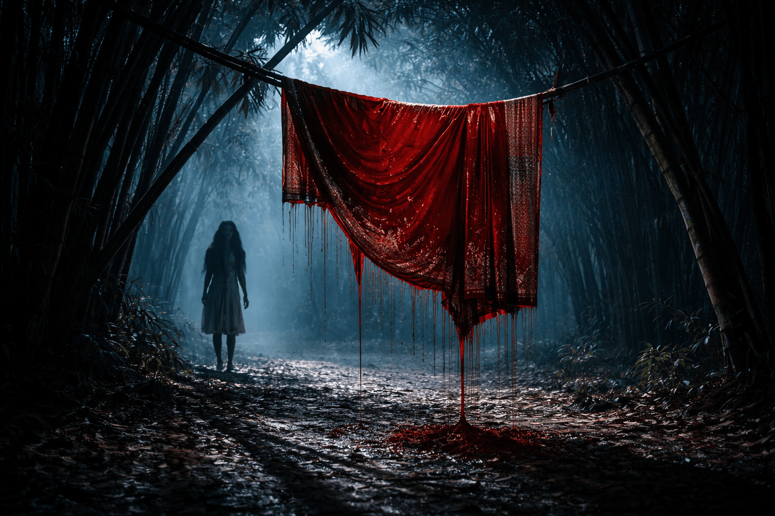 ভৌতিক বাঁশবাগান ও শাড়ি - কাল্পনিক চিত্র